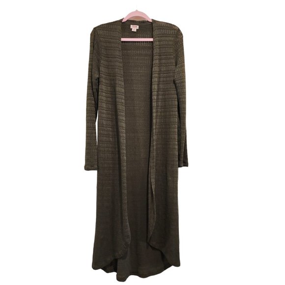 Green floor length cardigan - Picture 1 of 3